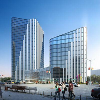 新鄉大數據產業(yè)園14#研發(fā)樓外立面幕墻工程